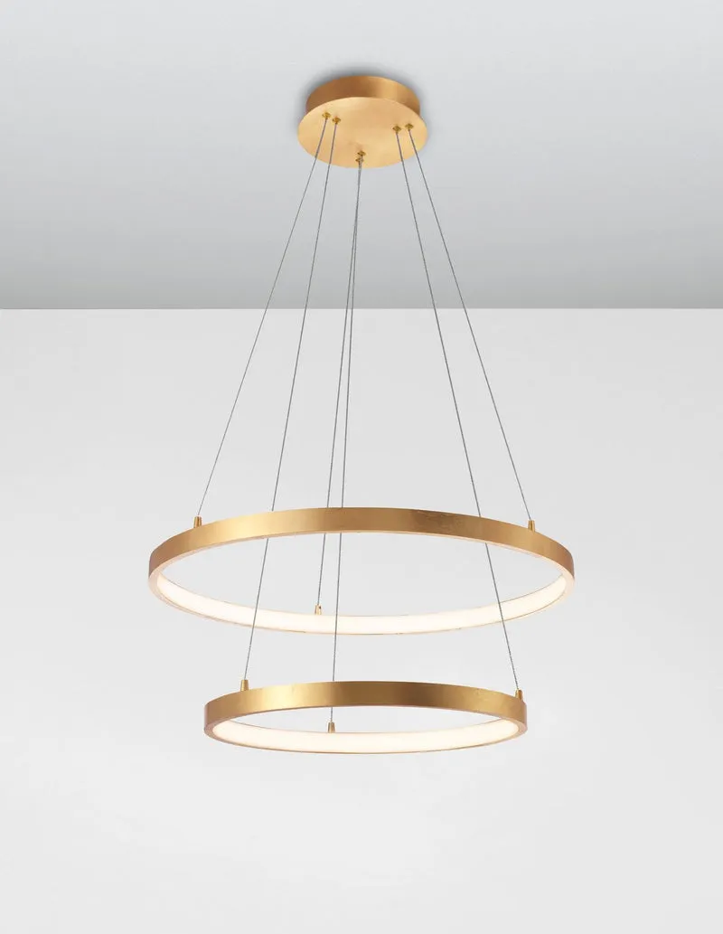 B-Ware Nova Luce Pendelleuchte Hängeleuchte Leon LED Blattgold Warmweiß Ø 60 cm 67 W
