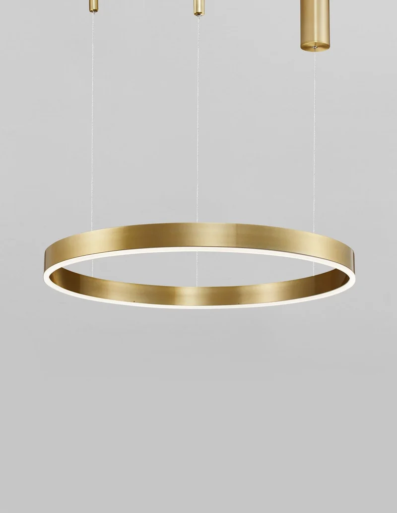 B-Ware Nova Luce Pendelleuchte Hängeleuchte LED Messing Warmweiß dimmbar MOTIF 60cm 40W
