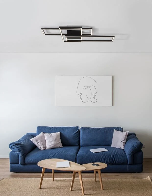 B-Ware Nova Luce Deckenleuchte Deckenlampe LED Schwarz Warmweiß dimmbar BILBAO