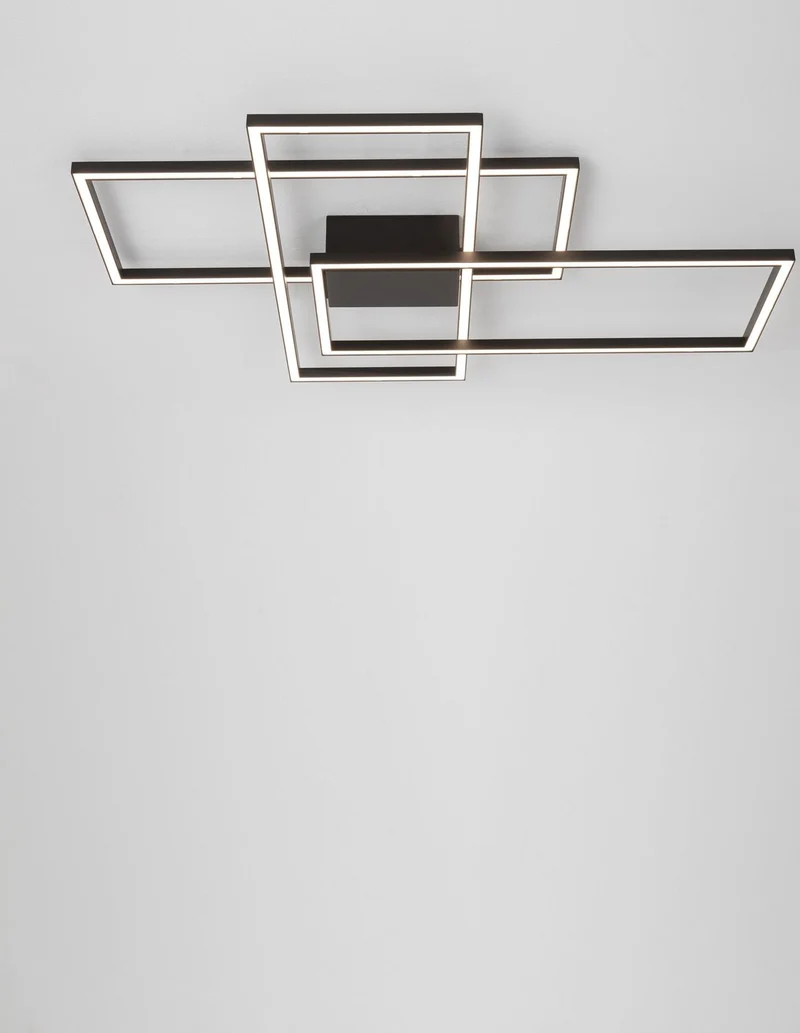B-Ware Nova Luce Deckenleuchte Deckenlampe LED Schwarz Warmweiß dimmbar BILBAO