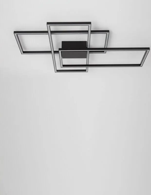 B-Ware Nova Luce Deckenleuchte Deckenlampe LED Schwarz Warmweiß dimmbar BILBAO