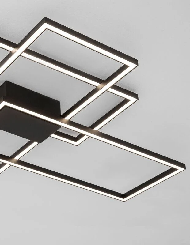 B-Ware Nova Luce Deckenleuchte Deckenlampe LED Schwarz Warmweiß dimmbar BILBAO