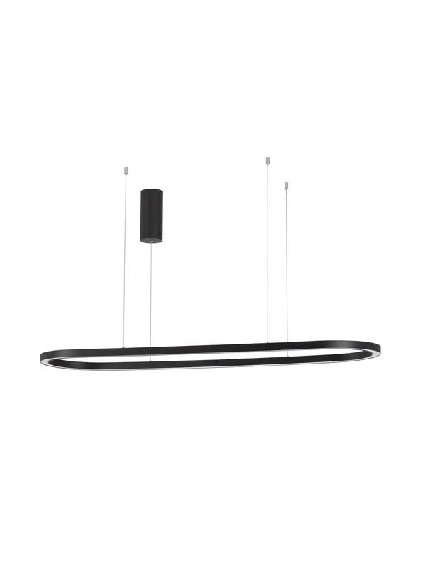 B-Ware Nova Luce Pendelleuchte Hängelampe CUPPE LED Schwarz Warmweiß dimmbar 120 cm 56W