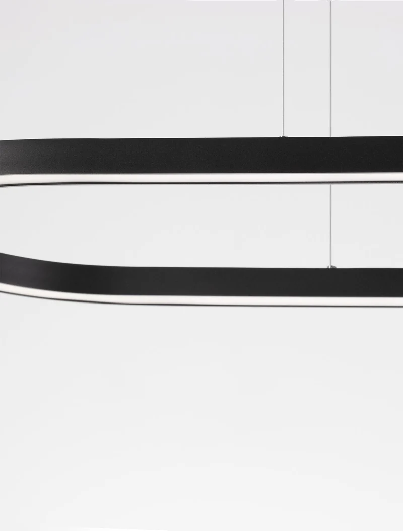 B-Ware Nova Luce Pendelleuchte Hängelampe CUPPE LED Schwarz Warmweiß dimmbar 120 cm 56W