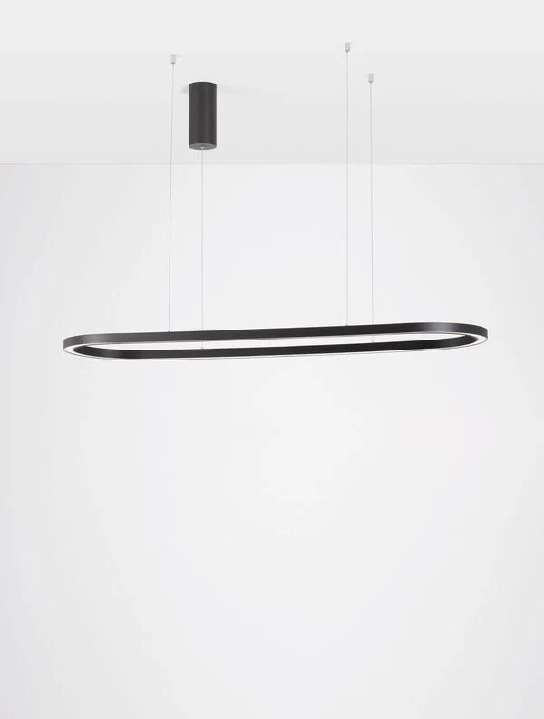 B-Ware Nova Luce Pendelleuchte Hängelampe CUPPE LED Schwarz Warmweiß dimmbar 120 cm 56W