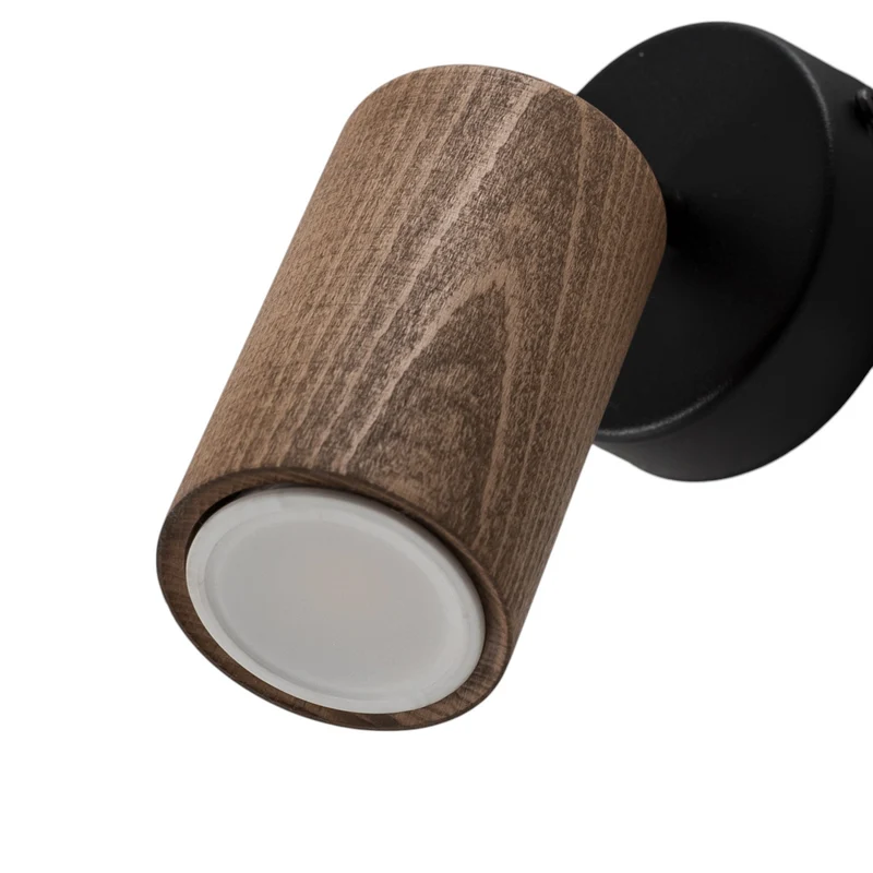 B-Ware Wandleuchte Nise Wandlampe schwarz Holz Leuchte Lampe Stahl Wohnzimmer GU10 LED