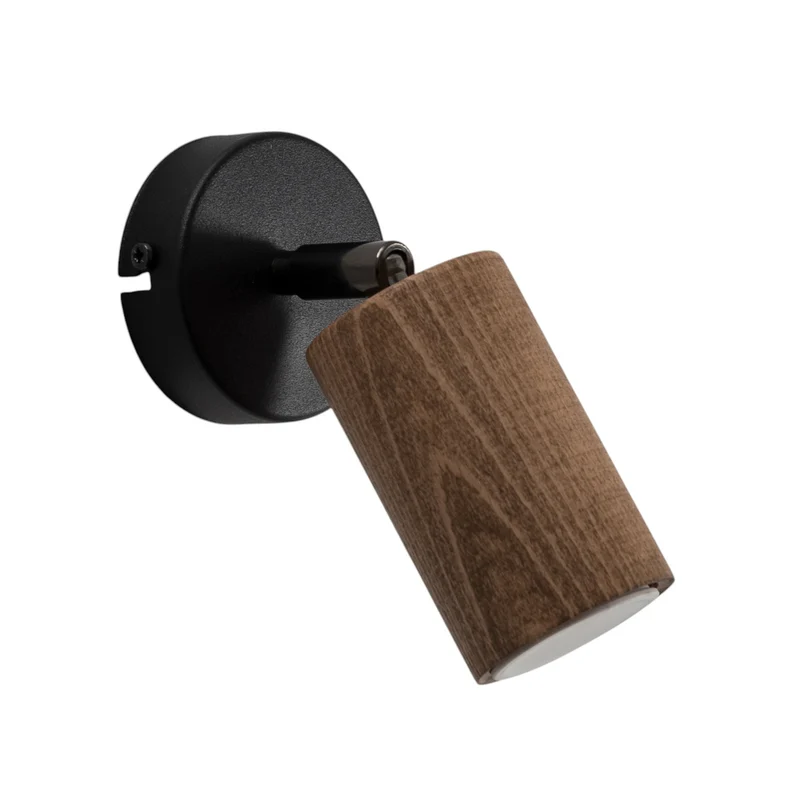 B-Ware Wandleuchte Nise Wandlampe schwarz Holz Leuchte Lampe Stahl Wohnzimmer GU10 LED
