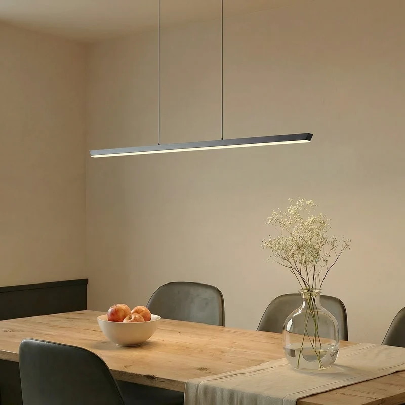 B-Ware Lucande Pendelleuchte Hängelampe LED Solvar schwarz dimmbar CCT Esszimmer 117 cm