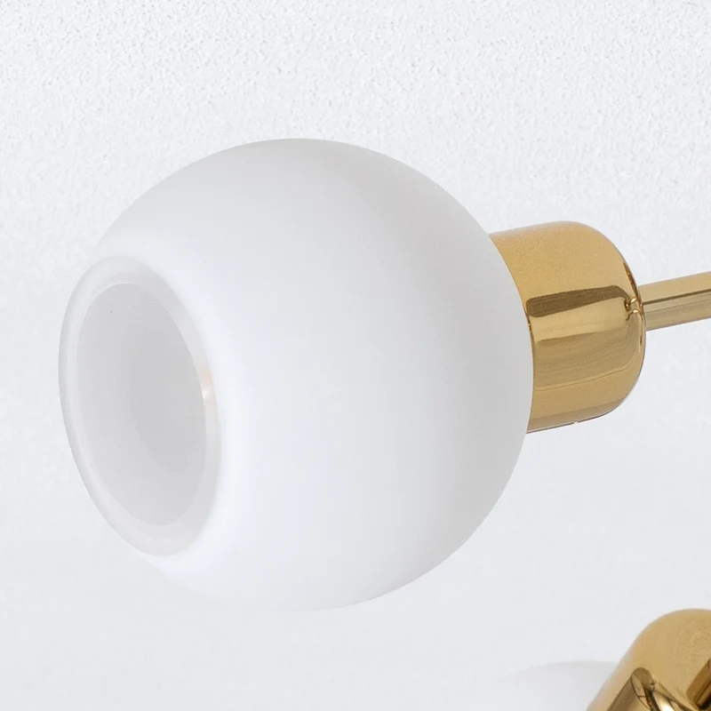 B-Ware Argon Deckenleuchte Lampe Marlo messingfarben Opalglas Stahl Glas weiß 6 flammig