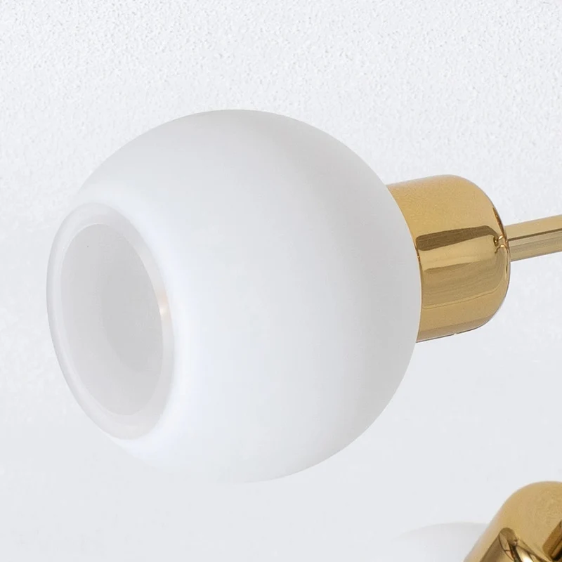 B-Ware Argon Deckenleuchte Lampe Marlo messingfarben Opalglas Stahl Glas weiß 6 flammig