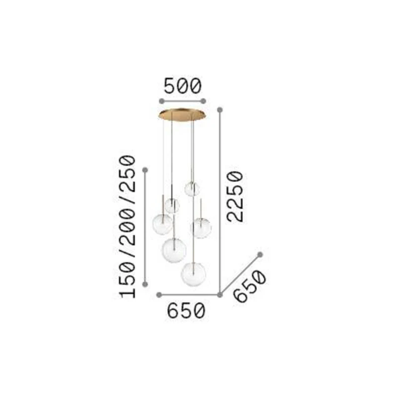 B-Ware Ideal Lux Hängelampe Pendelleuchte Lampe messing Glas Metall Equinoxe