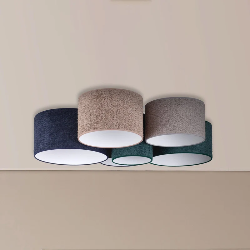 B-Ware Euluna Deckenleuchte Boucle 6fl blau/grün/cappuccino/grau741