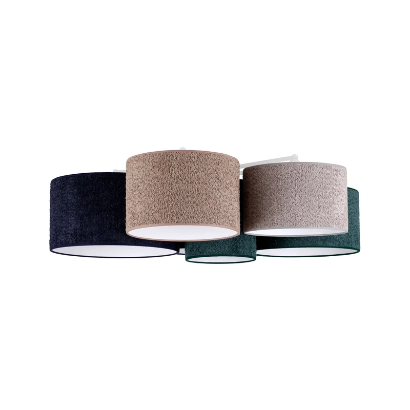 B-Ware Euluna Deckenleuchte Boucle 6fl blau/grün/cappuccino/grau741