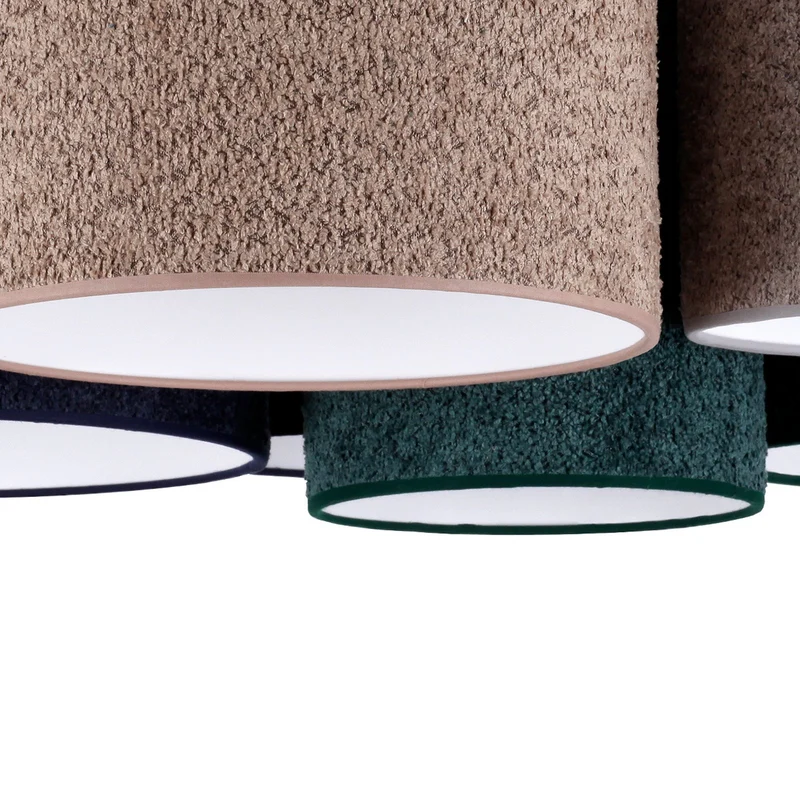 B-Ware Euluna Deckenleuchte Boucle 6fl blau/grün/cappuccino/grau741
