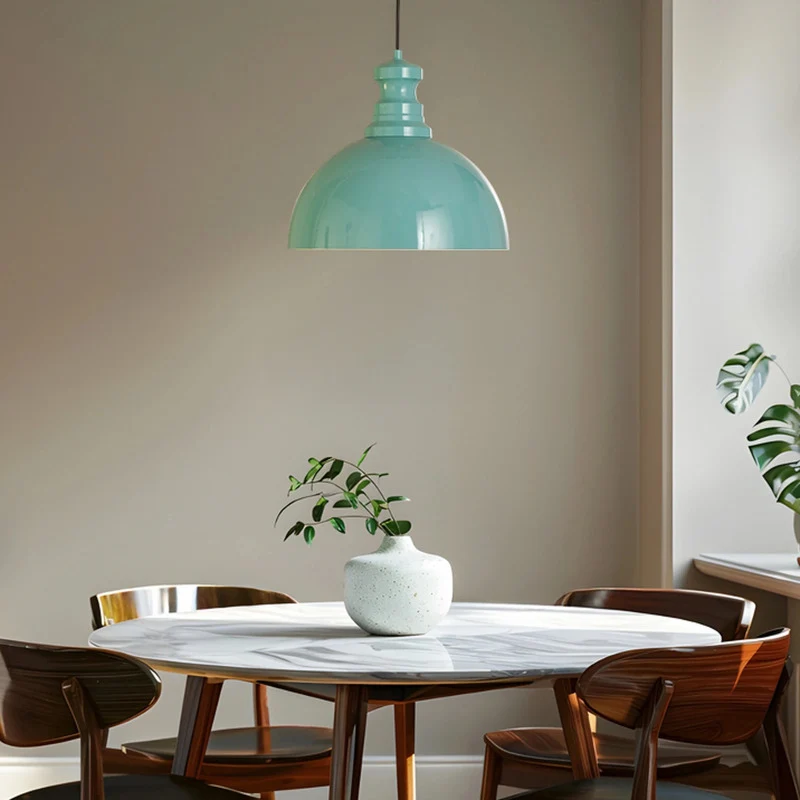 B-Ware Pendelleuchte Kure Hängelampe türkis Metall Leuchte Ø 40 cm E27 LED Lampe