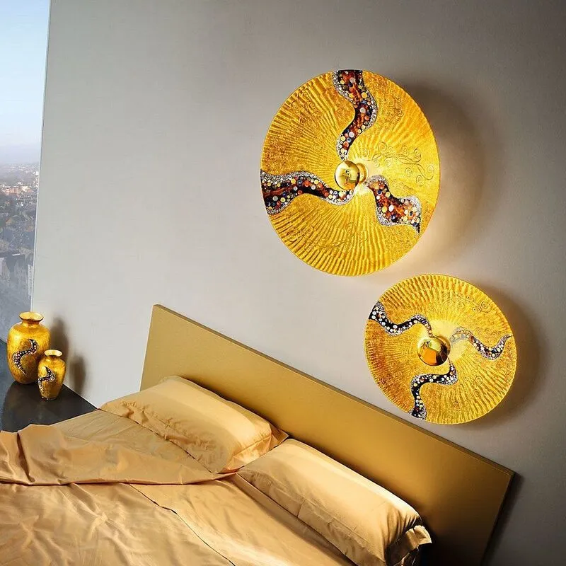 B-Ware KOLARZ Wandleuchte Wandlampe Luna Kiss Gold 24 Karat Gold Ø 54 cm