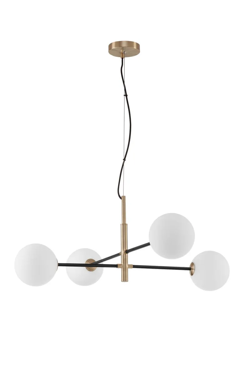 B-Ware Nova Luce Pendelleuchte Hängeleuchte VITRA G9 LED 4fach Gold dimmbar Glas Metall