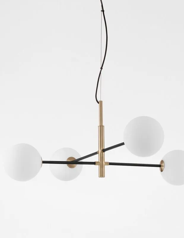 B-Ware Nova Luce Pendelleuchte Hängeleuchte VITRA G9 LED 4fach Gold dimmbar Glas Metall