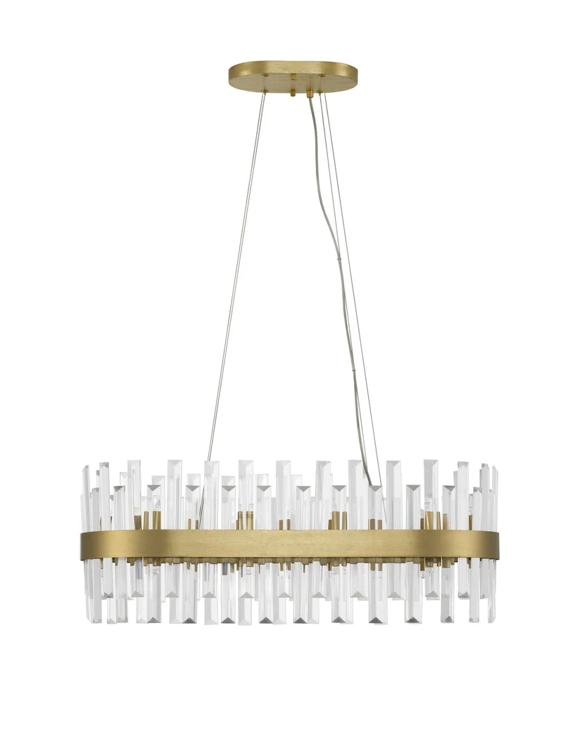 B-Ware Nova Luce Pendelleuchte Hängeleuchte Kronleuchter CROWN Satin Gold G9 LED 80 cm