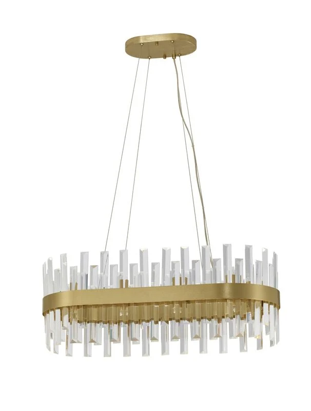 B-Ware Nova Luce Pendelleuchte Hängeleuchte Kronleuchter CROWN Satin Gold G9 LED 80 cm