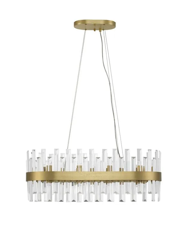 B-Ware Nova Luce Pendelleuchte Hängeleuchte Kronleuchter CROWN Satin Gold G9 LED 80 cm