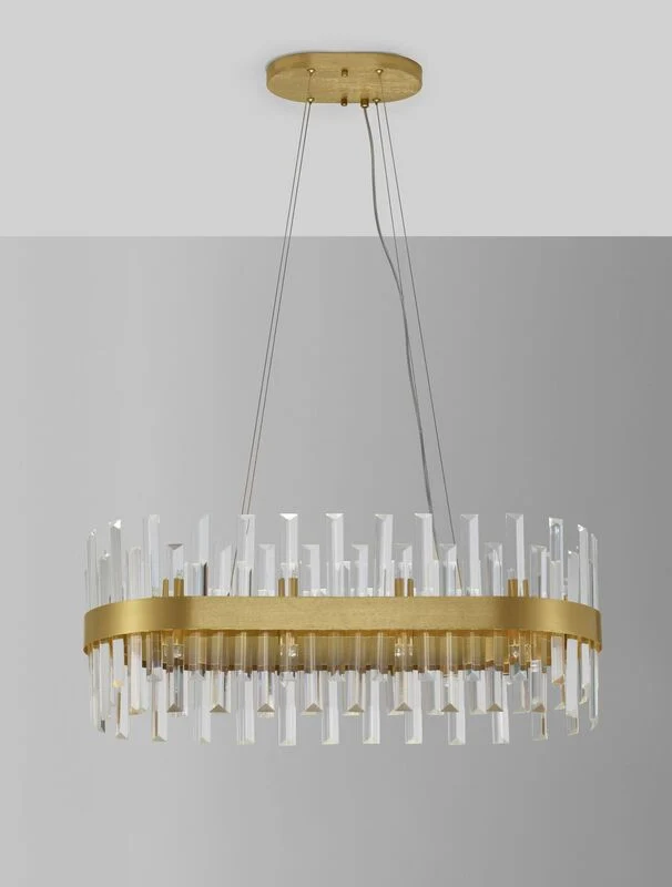 B-Ware Nova Luce Pendelleuchte Hängeleuchte Kronleuchter CROWN Satin Gold G9 LED 80 cm