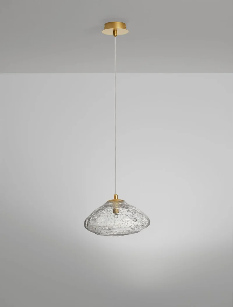 B-Ware Nova Luce Pendelleuchte Hängeleuchte KING G9 LED Gold dimmbar Beleuchtung Glas
