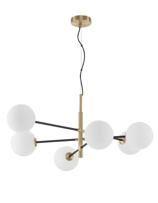 B-Ware Nova Luce Pendelleuchte Hängeleuchte VITRA Gold Glas dimmbar 6-flammig G9 LED