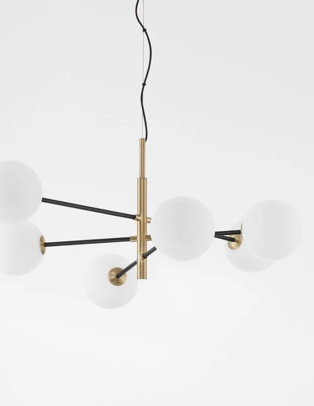 B-Ware Nova Luce Pendelleuchte Hängeleuchte VITRA Gold Glas dimmbar 6-flammig G9 LED
