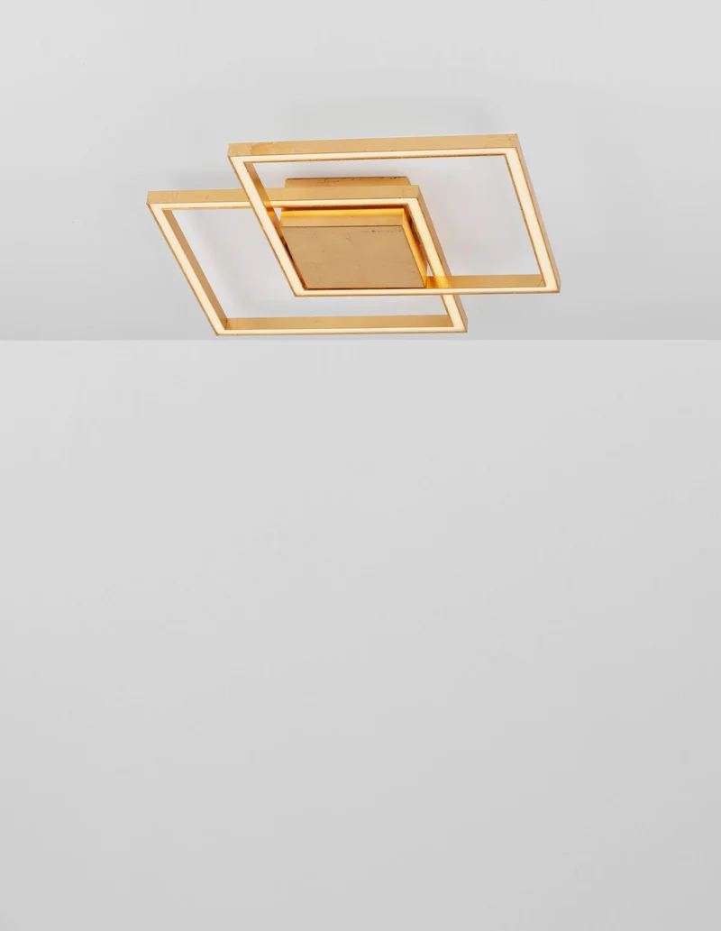 B-Ware Nova Luce Deckenleuchte Deckenlampe LED BILBAO Blattgold Warmweisß Wohnzimmer