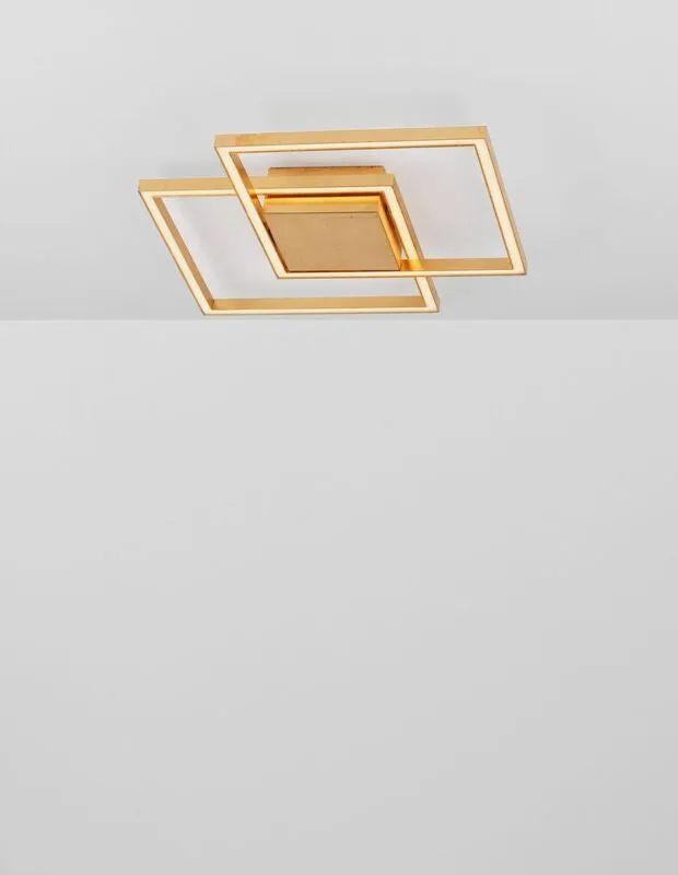 B-Ware Nova Luce Deckenleuchte Deckenlampe LED BILBAO Blattgold Warmweisß Wohnzimmer