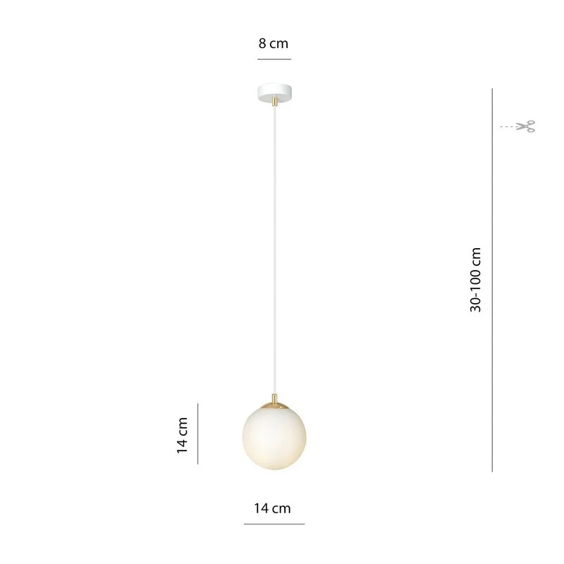B-Ware EMIBIG Pendelleuchte Hängeleuchte Royal Glas weiß E14 LED 1-flammig dimmbar