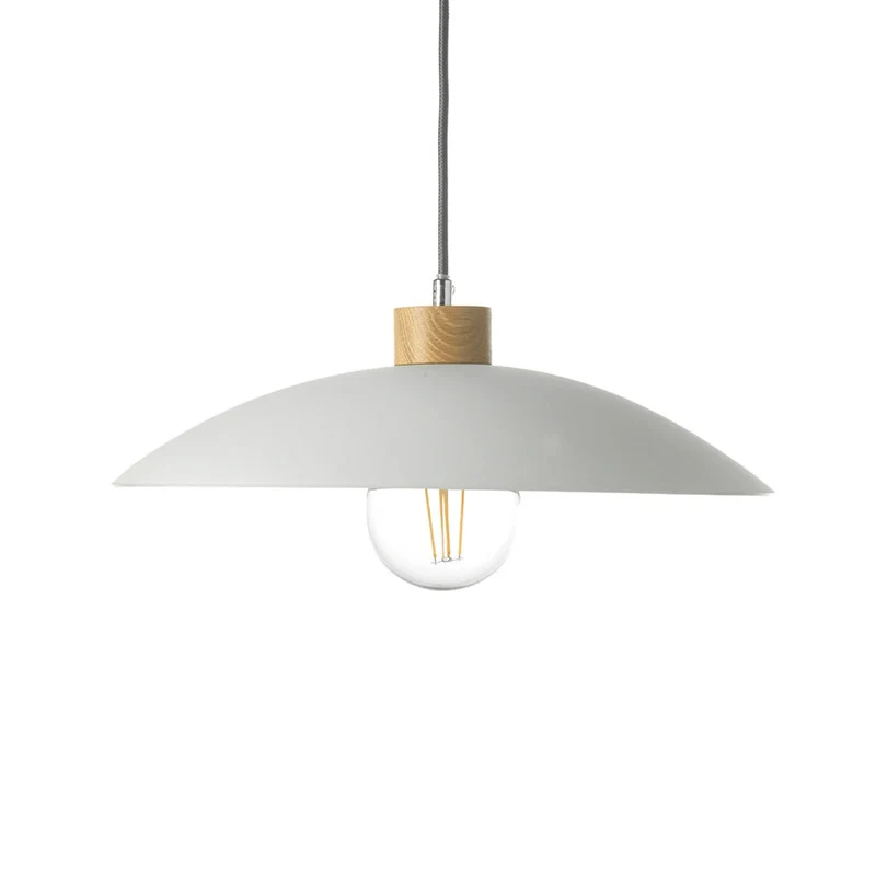 B-Ware Hängeleuchte Pendelleuchte OHANA Opalglas Lampe Glas Eiche weiß 40 cm E27 LED