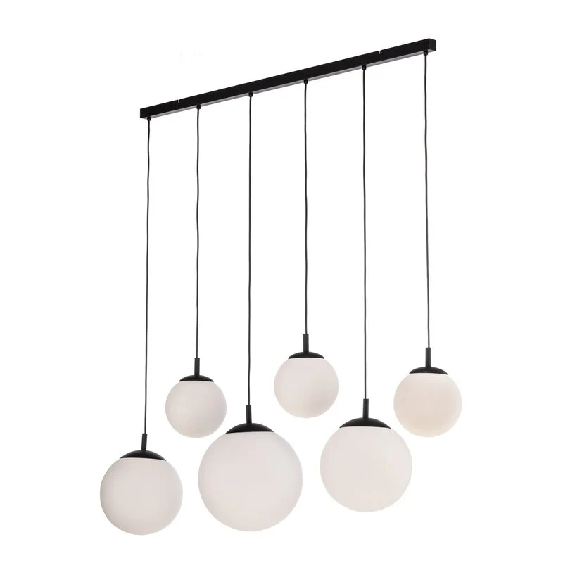 B-Ware Esme Hängeleuchte Pendelleuchte Opalglas sechsflammig linear weiß satiniert Glas