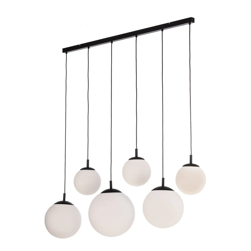B-Ware Esme Hängeleuchte Pendelleuchte Opalglas sechsflammig linear weiß satiniert Glas