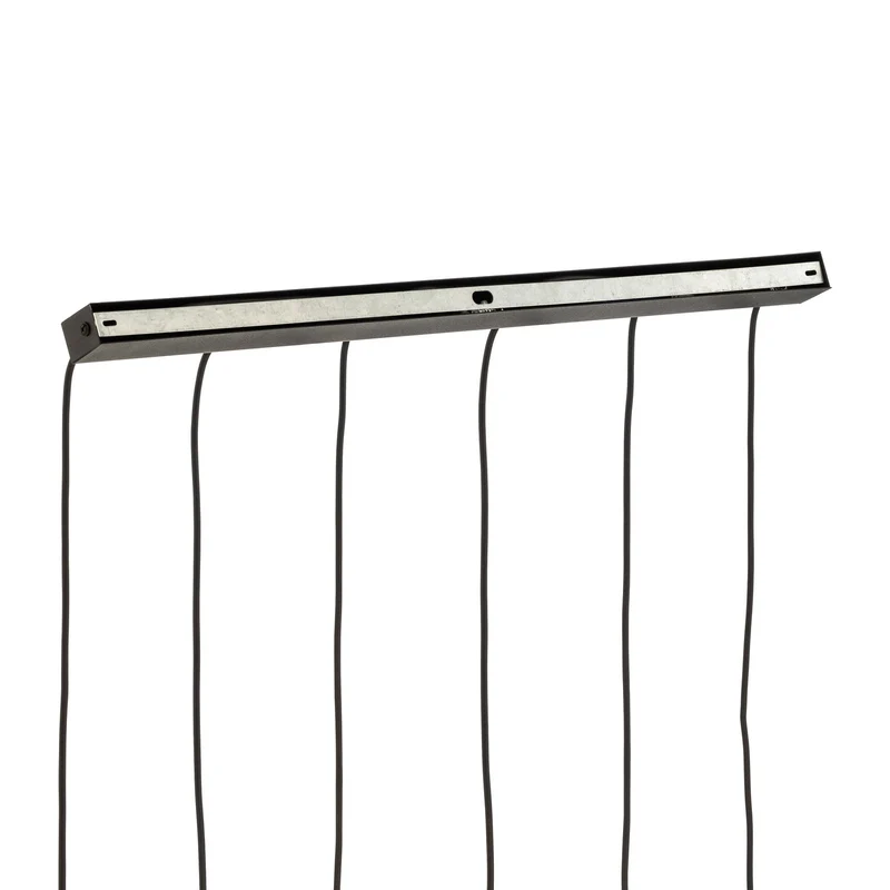 B-Ware Esme Hängeleuchte Pendelleuchte Opalglas sechsflammig linear weiß satiniert Glas