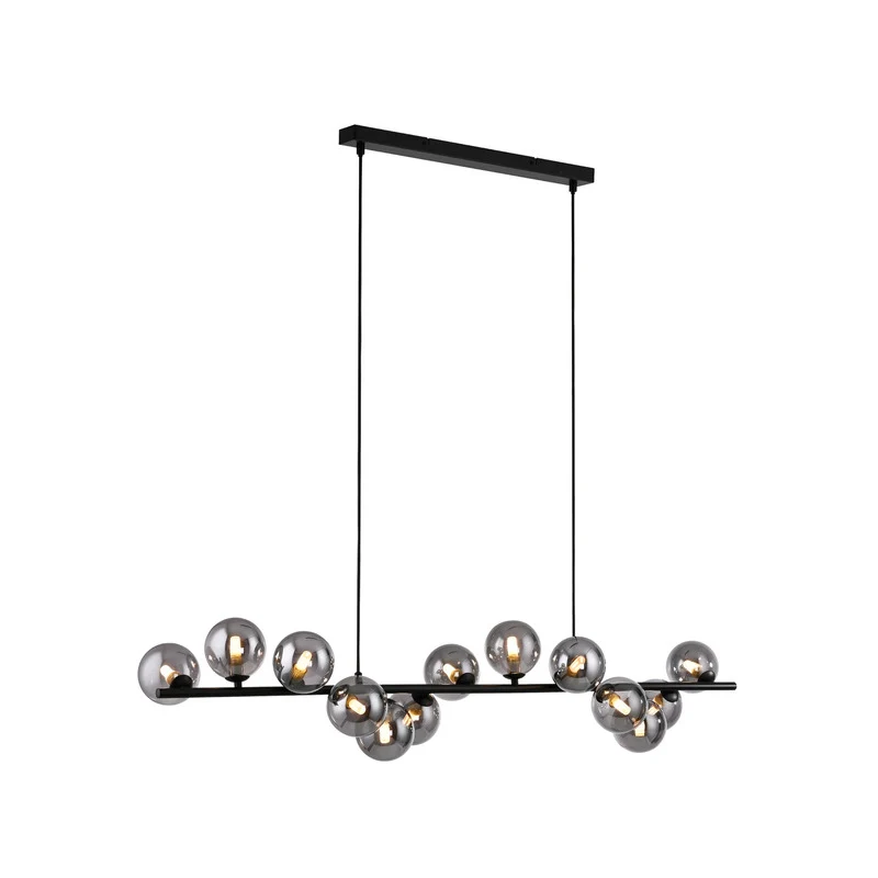 B-Ware SCHÖNER WOHNEN Hängeleuchte Pendelleuchte Dubai Rauchglas G9 LED schwarz 13-flg