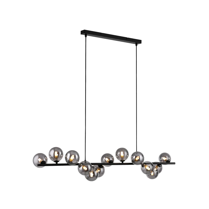 B-Ware SCHÖNER WOHNEN Hängeleuchte Pendelleuchte Dubai Rauchglas G9 LED schwarz 13-flg