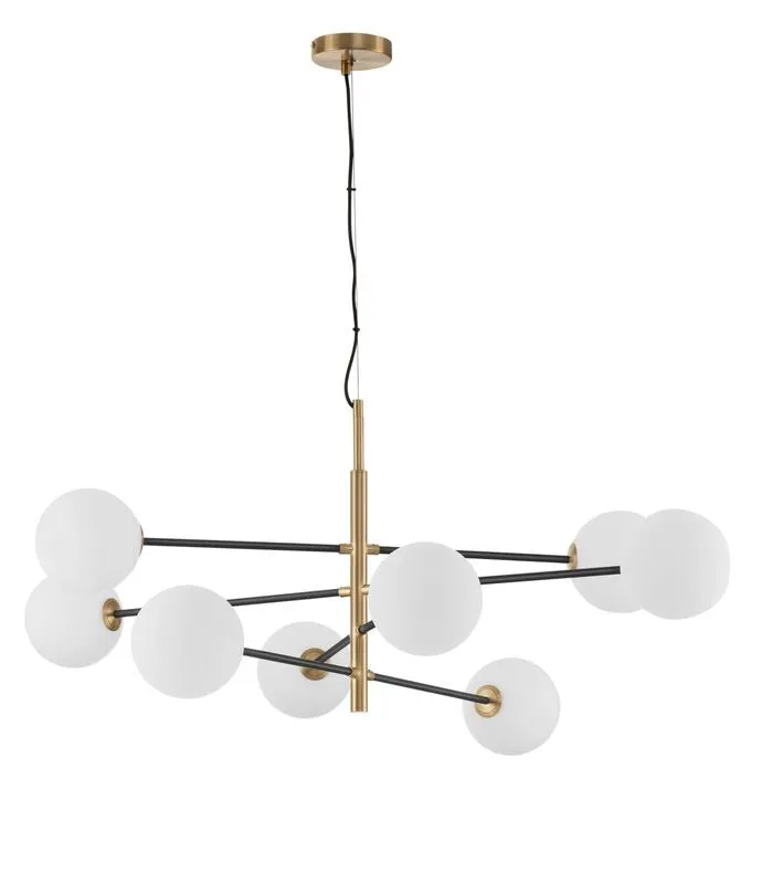 B-Ware Nova Luce Pendelleuchte Hängeleuchte VITRA G9 LED 8fach Gold dimmbar Glas Metall