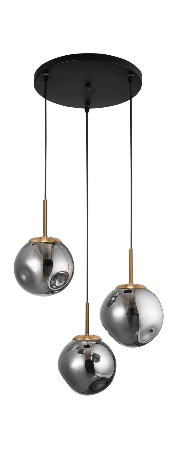 B-Ware Nova Luce Pendelleuchte Hängeleuchte SPADA Gold E27 LED 3-flammig dimmbar Glas