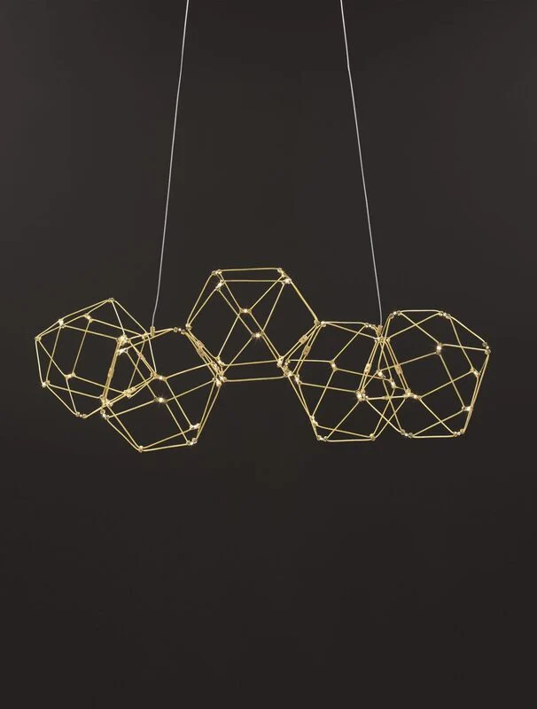 B-Ware Nova Luce Pendelleuchte Hängeleuchte NEBULA LED Kupfer Warmweiß 21,6 W 84 cm