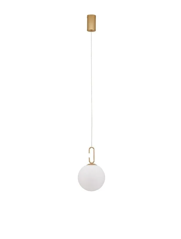B-Ware Nova Luce Pendelleuchte Hängeleuchte HOOK LED Gold Glas Warmweiß 10,64 W Ø 18 cm
