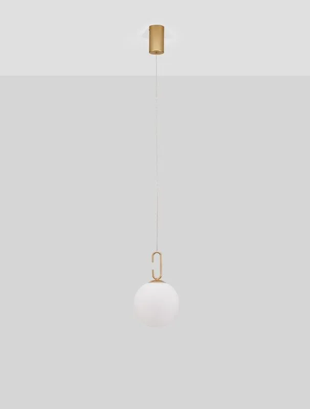 B-Ware Nova Luce Pendelleuchte Hängeleuchte HOOK LED Gold Glas Warmweiß 10,64 W Ø 18 cm