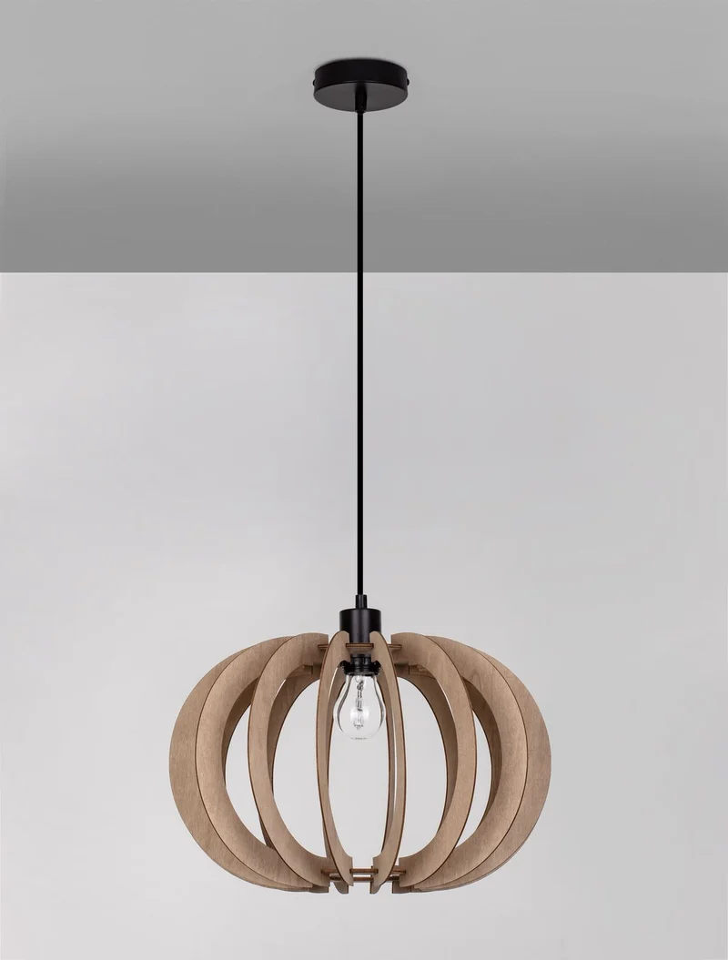 B-Ware Nova Luce Pendelleuchte Hängeleuchte OTTOLINE E27 LED Braun dimmbar Ø 40cm Lampe