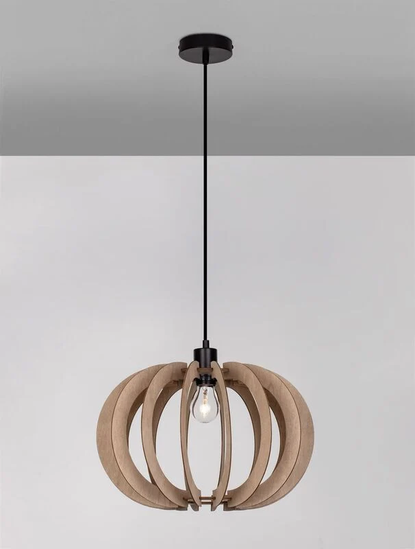 B-Ware Nova Luce Pendelleuchte Hängeleuchte OTTOLINE E27 LED Braun dimmbar Ø 40cm Lampe