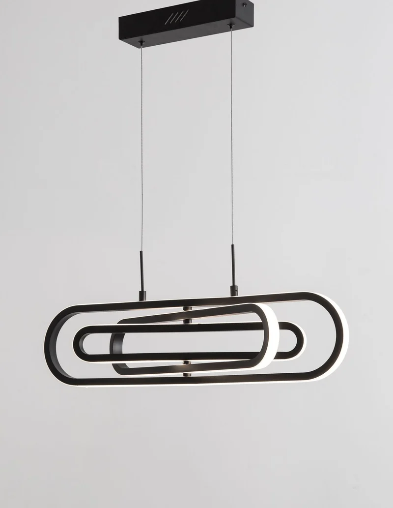 B-Ware Nova Luce Pendelleuchte Hängeleuchte ARTE LED Lampe Matt Schwarz Warmweiß 64 cm