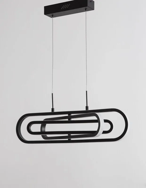 B-Ware Nova Luce Pendelleuchte Hängeleuchte ARTE LED Lampe Matt Schwarz Warmweiß 64 cm