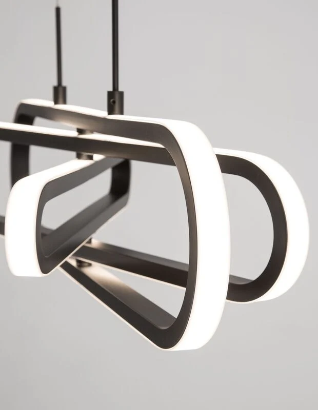 B-Ware Nova Luce Pendelleuchte Hängeleuchte ARTE LED Lampe Matt Schwarz Warmweiß 64 cm
