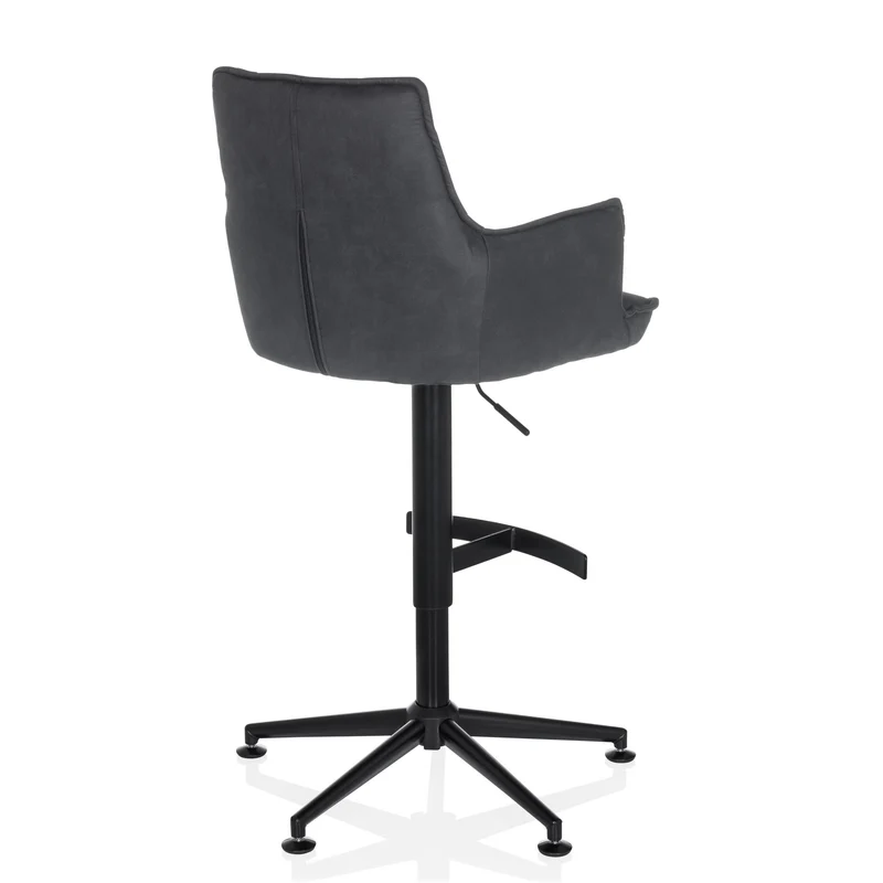 B-Ware hjh LIVING Barhocker Drehstuhl Hocker SOLAO LIFE HIGH grau mit Armlehnen Sitz