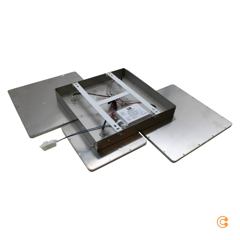 B-Ware LED Deckenlampe Aileen Deckenleuchte Leuchte Nickel matt Quadrat Easydim